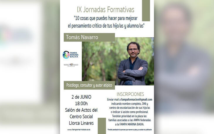 Educación y las AMPAs organizan una charla para padres y docentes con claves para mejorar el pensamiento crítico de la infancia